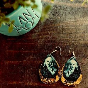 Hatchet face earrings